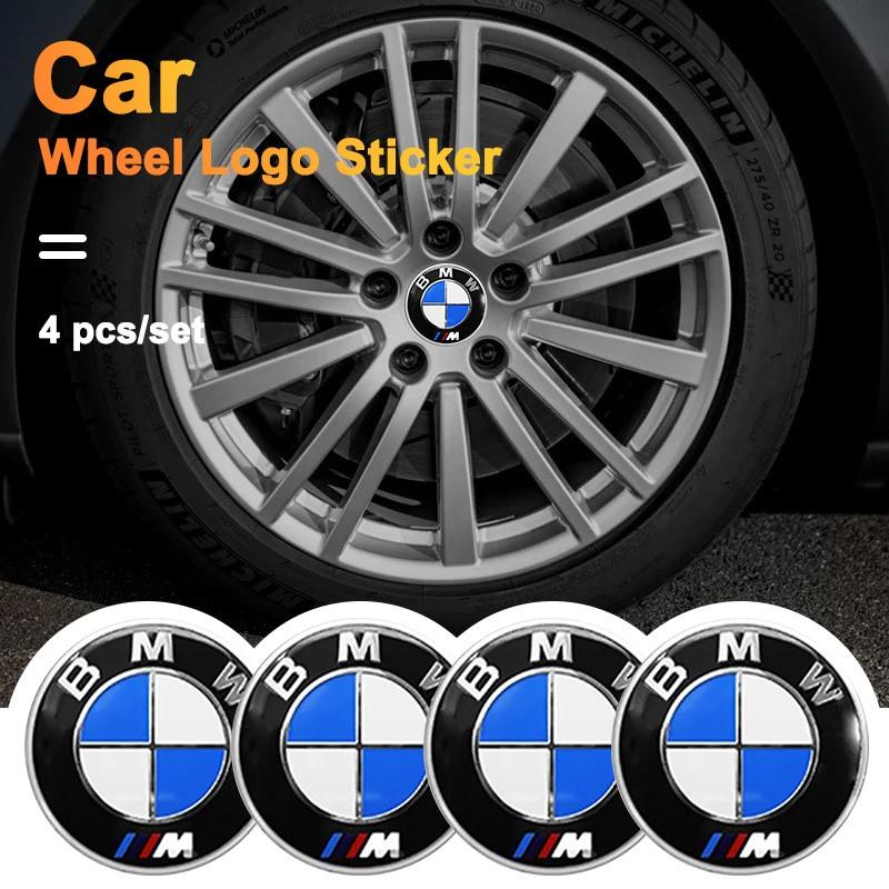 AAAXC1 4pcs Car Wheel Center Hub Cap Badge Logo Sticker For BMW M Performance E84 E87 X5 E70 F25 E90 E91 F01 F02 E60 E61 F10 F15 F30 M3