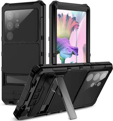 Прочный алюминиевый сплав металлический чехол для Galaxy S24 S23 S22 Ultra полный корпус ударопрочный пылезащитный чехол протектор экрана подставка