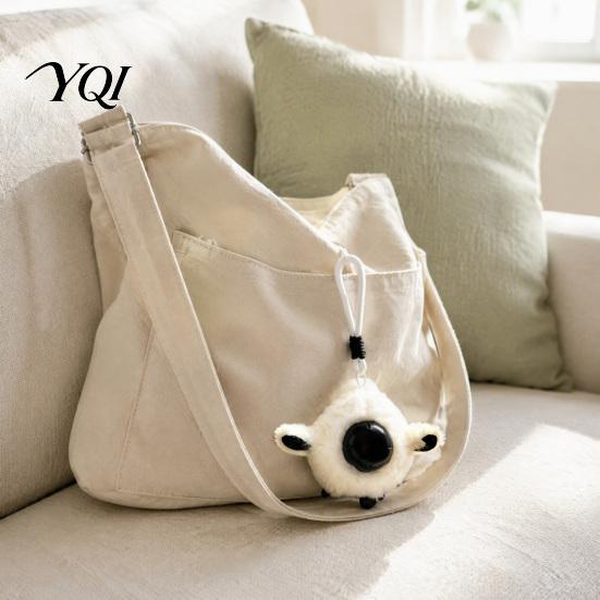 Soft Fluffy Accessory Plush Animal Keychain, Stuffed Pendant with Braided Cord, Round Cute Woven Bracelet Ornament Bunny Sheep Charm for Backpack,