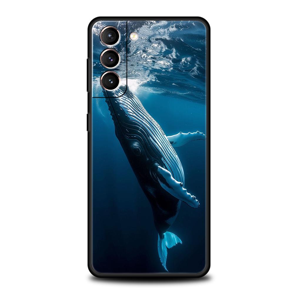 Чехол для телефона 'Плавающий китовый акула в океане' для Samsung Galaxy S25 S24 S23 S22 Ultra S20 S21 FE 5G S10 S9 Plus S10E Мягкая крышка из ТПУ