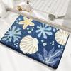 Коврик для ванной из искусственного кашемира, входной, противоскользящий, влаговпитывающий, мультяшный, в виде морской звезды и ракушки, ковер, украшение для дома
