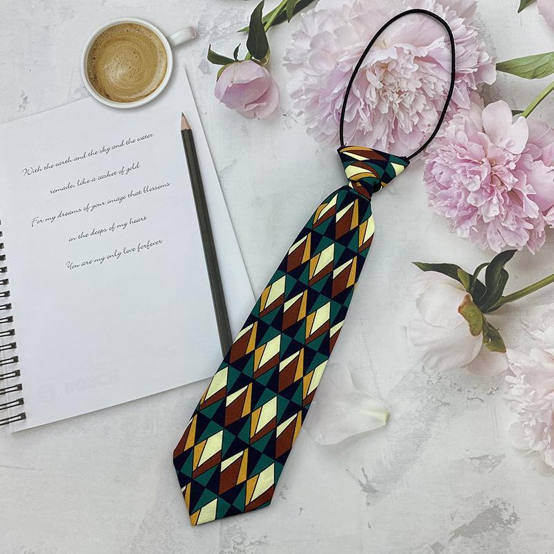 Homemade Small Tie Ins Short Cartoon Floral Printing Retro Chiffon Cute Personality Free Jk Women'S Tie Factory