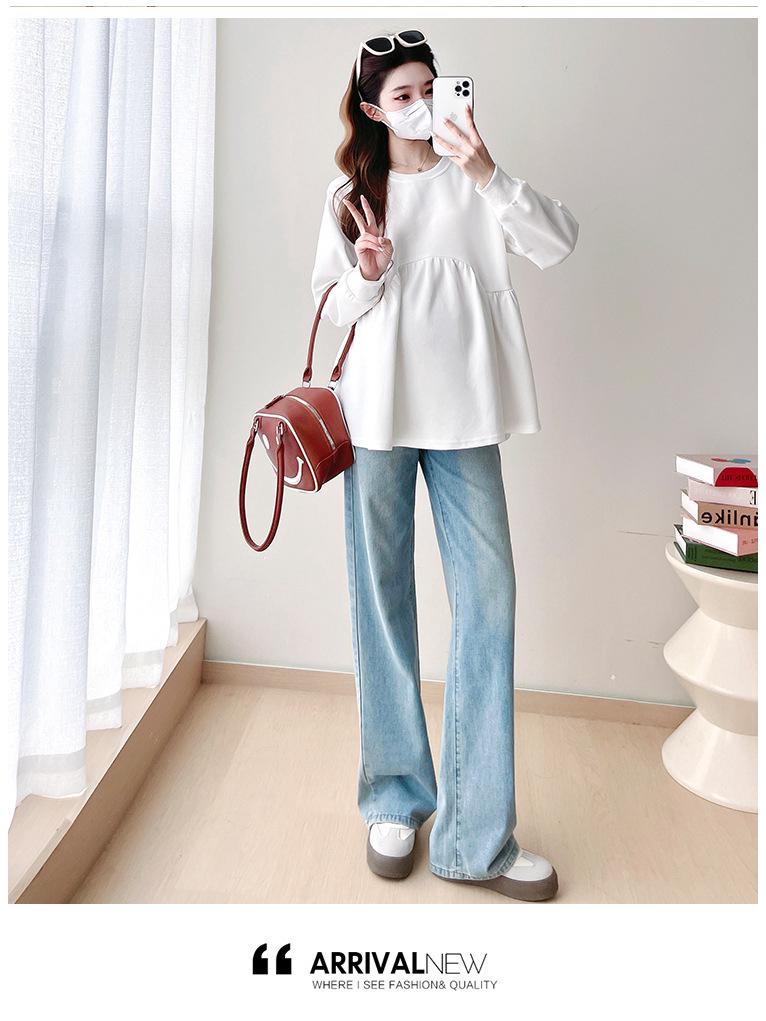 New Versatile Maternity Sweatshirt - Loose Casual Long Sleeve, Age-Reducing Autumn/Winter Women's Top