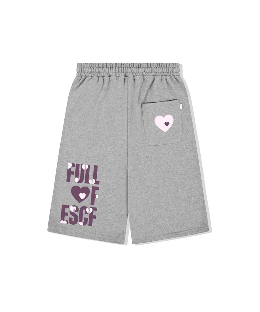 ESCAPEFROM Full Love Escf Print Bermuda Sweatpants Gray