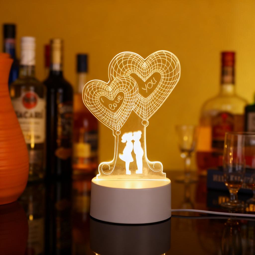 USB-ночник в форме 3D-сердца для пар, праздничный подарок на день рождения, украшение для спальни, прикроватная лампа, домашний novelty-светильник