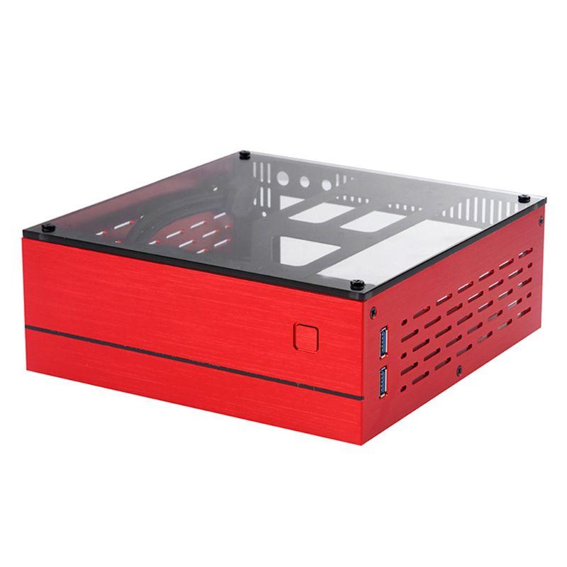 B01 Настольный корпус для ПК Mini ITX Компьютер для корпуса Шасси Алюминий/Стекло Портфель Компьютерный корпус для домашнего кинотеатра