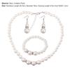 Элегантное женское ожерелье из искусственного жемчуга, 3 шт., серьги-крючки, браслет, свадебные украшения, подарок