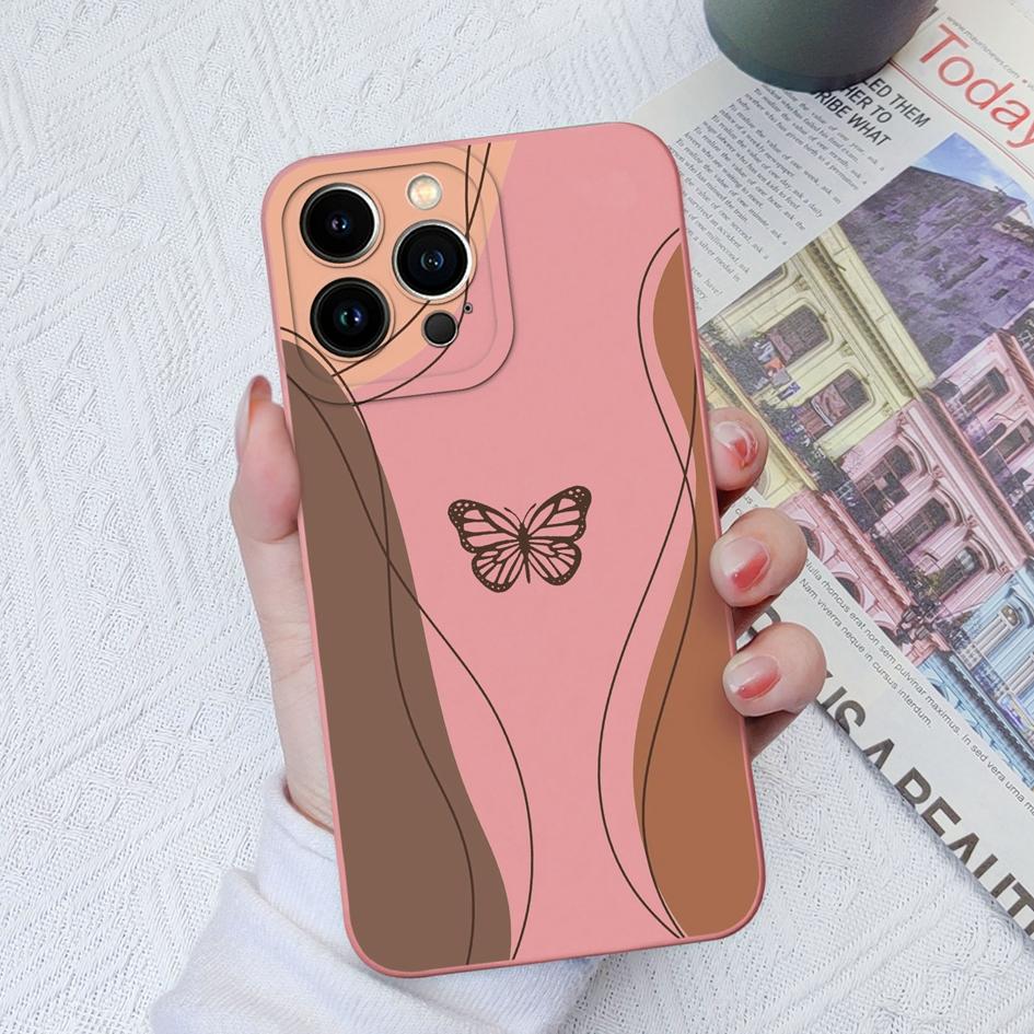 Для Apple iPhone 6, 7, 8, 11, 12, 13, 14, 15 Pro Max X XS XR SE, чехол для телефона, жидкий, мягкий силиконовый противоударный чехол, подсолнух, бабочка для iPhone, чехол-бампер