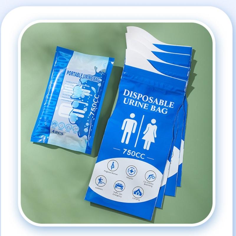 4 шт. Наружные аварийные мешки для мочи Унисекс Одноразовые мешки-уринаторы 750 мл Кемпинговые мешки для мочи для поездки, кемпинга, походов