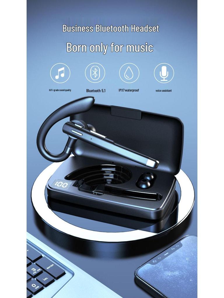 Беспроводная Bluetooth-гарнитура с заушинами YYK520: HD-звонки и длительное время работы от аккумулятора для бизнеса