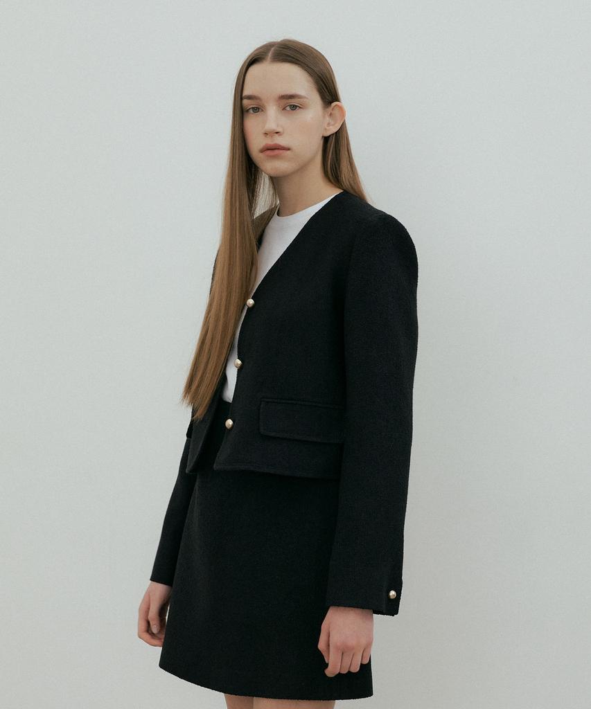 The Penny Cuffs Tweed Jacket- Black