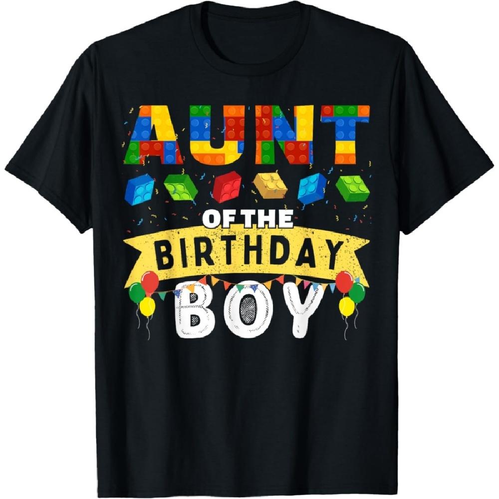 Aunt of the birthday boy Building Blocks Master builder T-Shirt