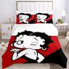 Betty Boop Heart Print 3Pcs Bedding Setduvet Cover With 2 Bedropillowcase Home Birthday Gift