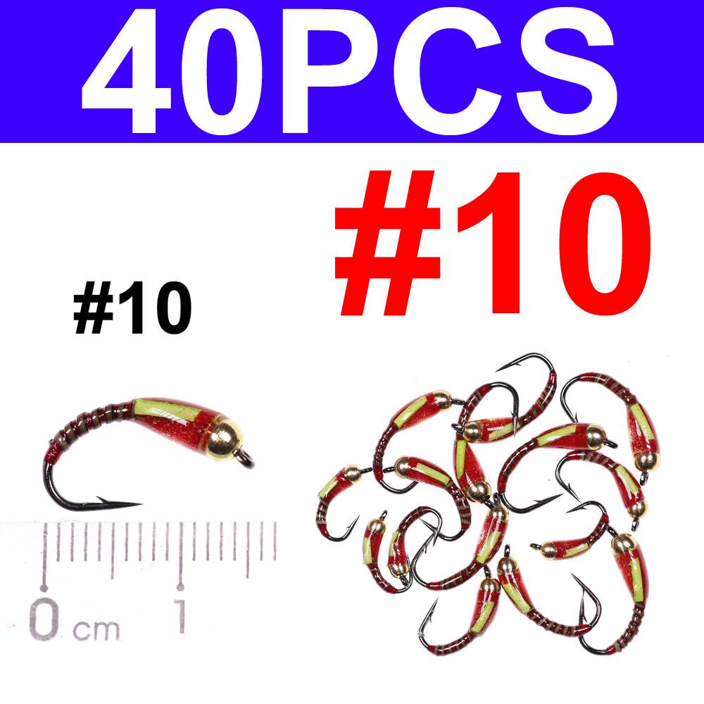 40 шт. латунная голова павлина Herl Buzzer Fly Ice Fishing приманка для ловли нахлыстом нимфа личинка для форели, окуня, синежабрной рыбалки