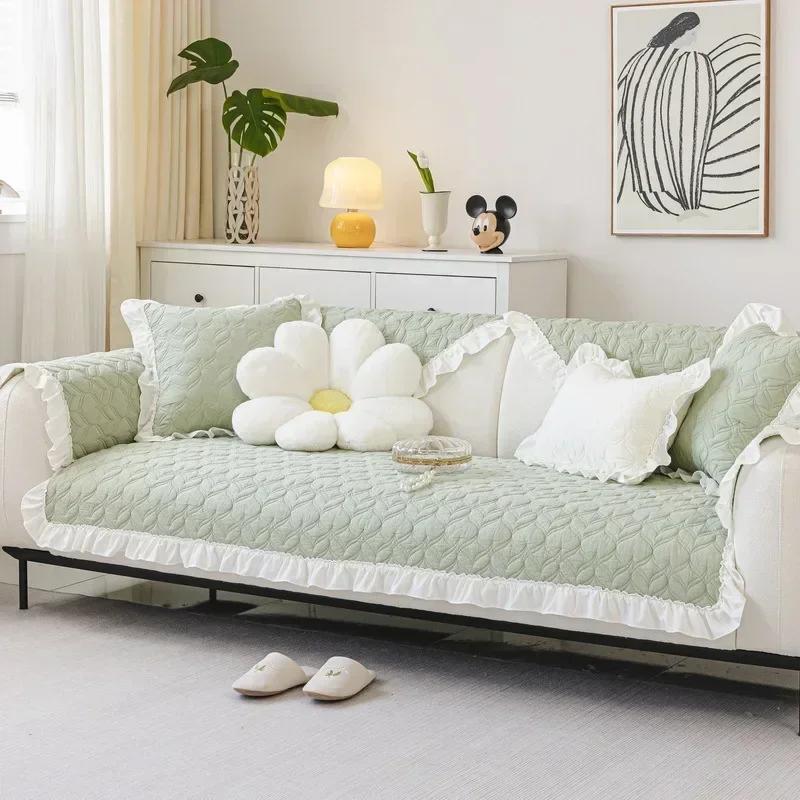 Cotton Sofa Cushion Non-slip Four Season Universal Sofa Cover Ins Style Sofa Towel for Living Room Furniture Protector Home