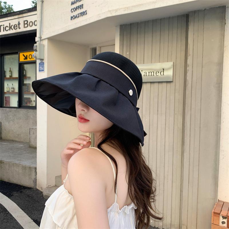 Удлиненные поля солнцезащитной шляпы для женщин, новая летняя виниловая шляпа с защитой от ультрафиолета, модная шляпа от солнца для улицы