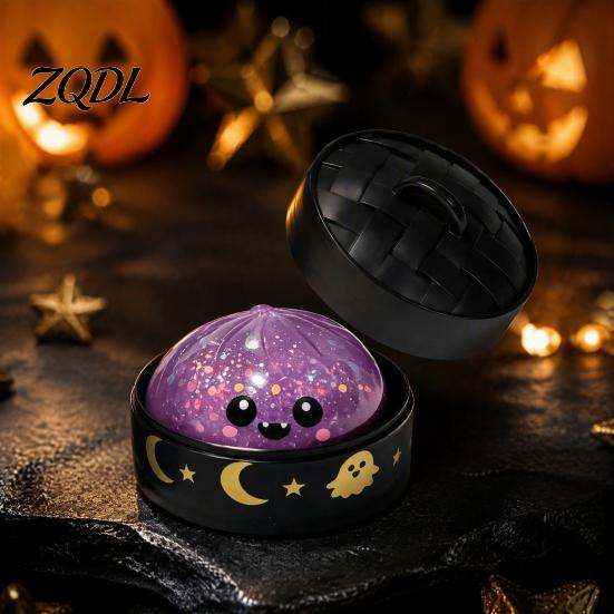 Portable Sensory Toys for Classroom Halloween Bun Squeeze Toy with Steamer, Fidget Stress Ball, Spooky Ghost Holiday Party Supplies Trick or