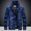 Осенняя джинсовая куртка на хлопковой подкладке, мужская куртка с лацканами на хлопковой подкладке, теплая куртка, мужская свободная куртка большого размера