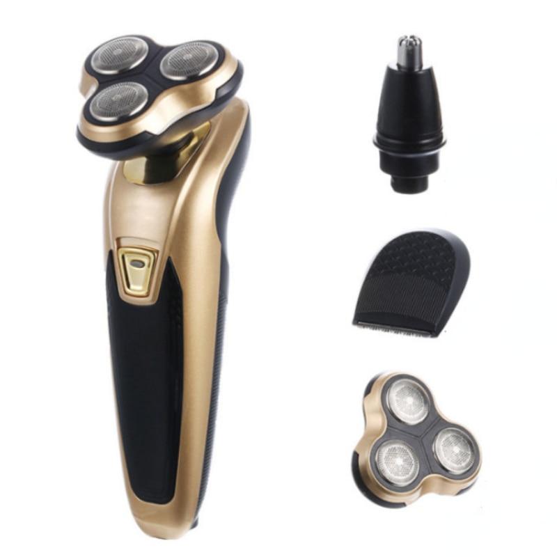 Бритва три в одном, бритва с несколькими головками, многофункциональная машинка для стрижки волос в носу и носу с вилкой стандарта США, зарядный кабель 220 В
