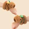 Lovely Capybara Animal Slap Snap Wrap Wristband Bracelet Plush Stuffed Animal Kawaii Capybara Hand Ring Wristband Kid Funny Toys