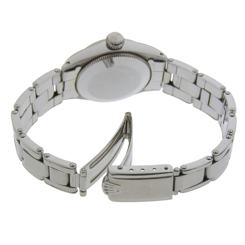 Rolex Oyster Perpetual Часы 6618 кал.1161 Серебристый циферблат Нержавеющая сталь Механические Автоматические Аналоговый дисплей Женские Б/У