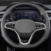 Изготовленный на заказ автомобильный чехол на руль для Volkswagen Atlas Golf 8 Mk8 Jetta Sharan Passat B9 Tiguan, кожаная оплетка для рулевого управления