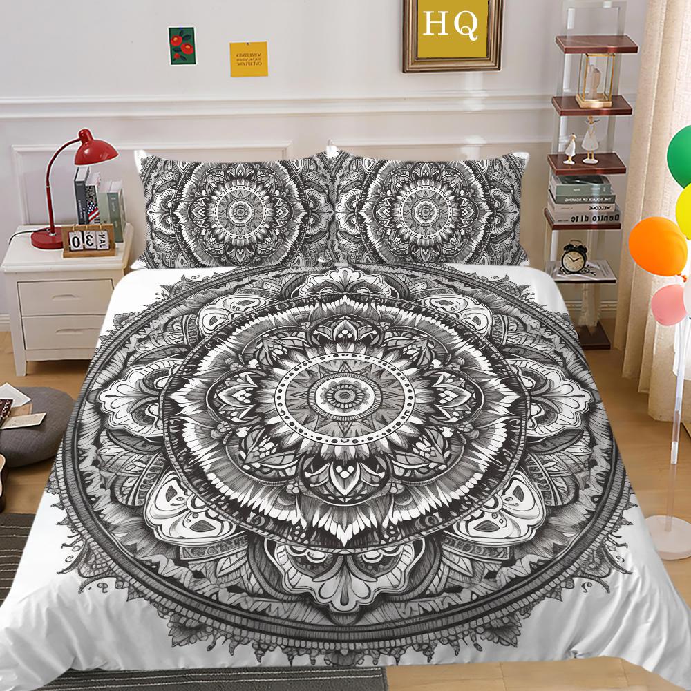 Модный комплект пододеяльников, элитный дизайн, украшение для спальни, наволочка с 3D принтом мандалы, домашнее постельное белье размера Twin King Size
