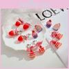 Серьги Торт с клубникой Очаровательные Девочки Сладкий Дизайн с Бантиком Клипсы для Непроколотых Ушей