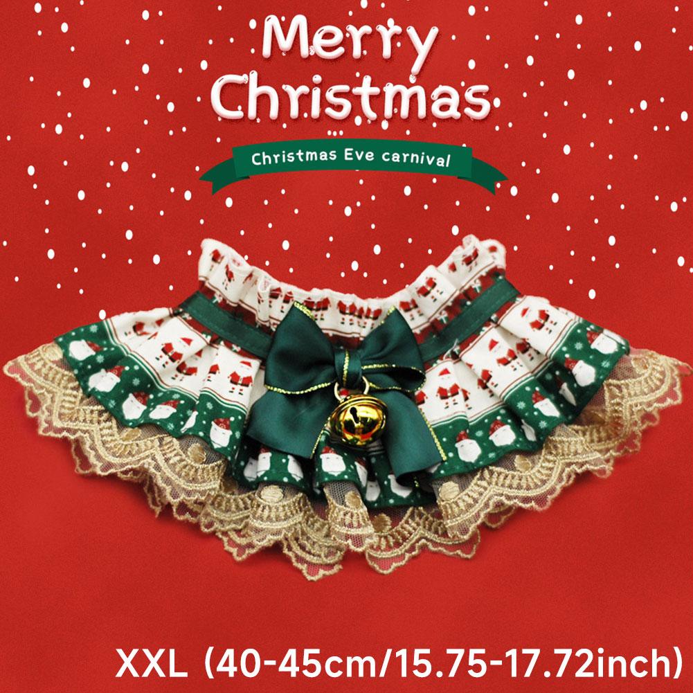 Рождественский кошачий собачий слюнявчик с кружевом, полотенце для слюны, регулируемые аксессуары для костюма питомца