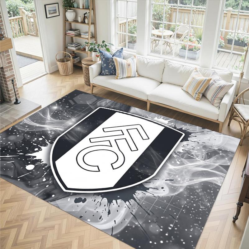 Fulham Football Design Crystal Velvet Carpet Cozy Non?Slip Printed Rug For Bedroom Living Room Entrance