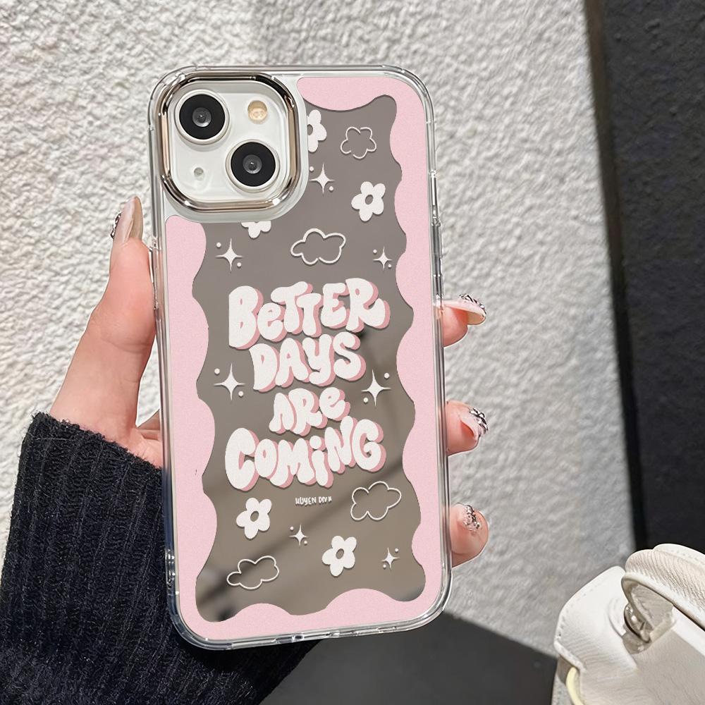 Printed Makeup Mirror Phone Case For IPhone 17 16 15 14 13 12 11 Pro Max 16E 17E Plus Bumper Shockproof Hard Coque Cover