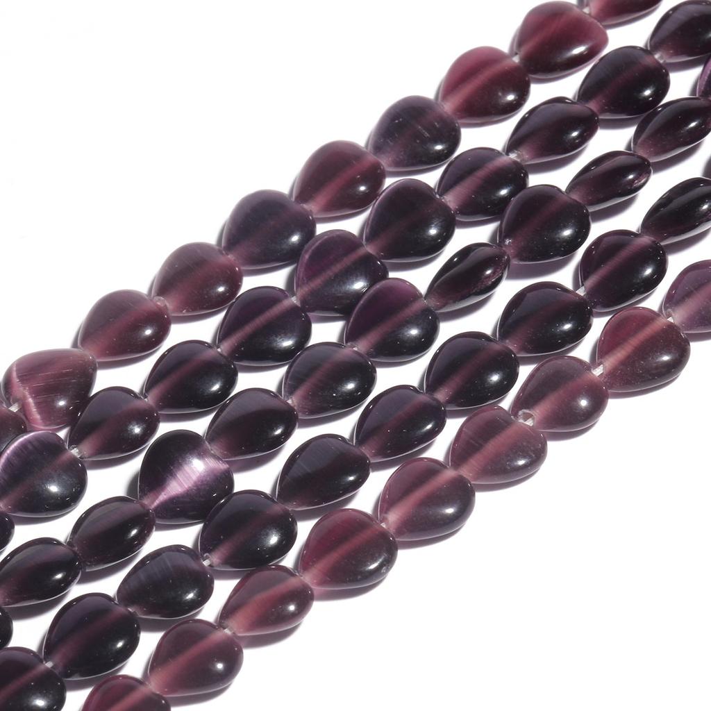 1 шт., бусины из натурального камня, 8 мм, кошачий глаз, лунный камень, опал, в форме сердца, разные цвета, свободные прокладки из бисера, для изготовления ювелирных изделий, браслет, ожерелье