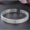 Браслет для мужчин и из нержавеющей стали с гравированным амулетом «Сердце лотоса» универсального размера подарок женщинам, серебристый, стальной, цветок, сутра, браслет-манжета, браслет, толстый, браслет,