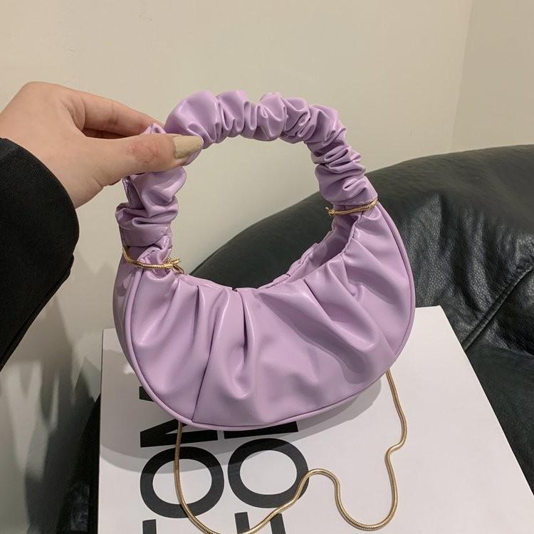 Trendy Gender-neutral Fashion Cloud Bag With Elegant Pleated Texture For Everyday Use