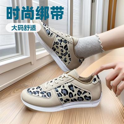 Спортивные кроссовки Forrest Gump большого размера с леопардовым принтом, женская мода 2024 года, весна-осень, новые повседневные кроссовки со шнуровкой спереди