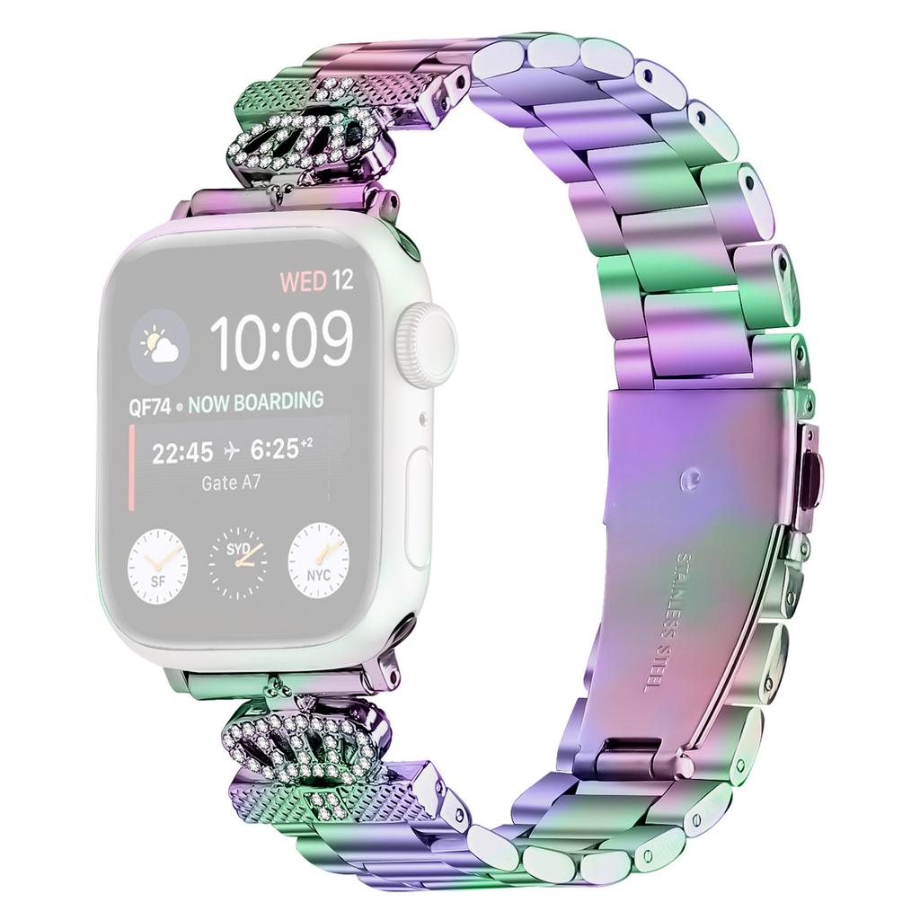 Stainless Steel Strap for Apple Watch Series 10 Ultra 9 8 7 SE 6 5 4 3 2 1 46mm 49mm 45mm 44mm 42mm Crown Shape Watch Band