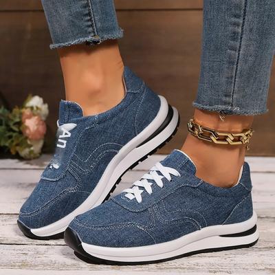 2025 Новая Модная Повседневная Женская Обувь Большого Размера 36-43 Спортивная Обувь на Шнуровке и Толстой Подошве Канва Женская Обувь Оптом