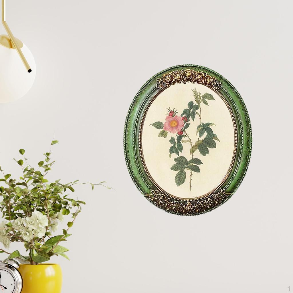 Vintage Design Picture Frame Photo Display Wall Hanging Family Oval Living Room Ornate Craft Office