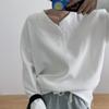 Вафельная футболка с длинным рукавом Женская Сезон Тонкая Одежда для подруги Свободная Студенческая Внутренний Базовый Топ