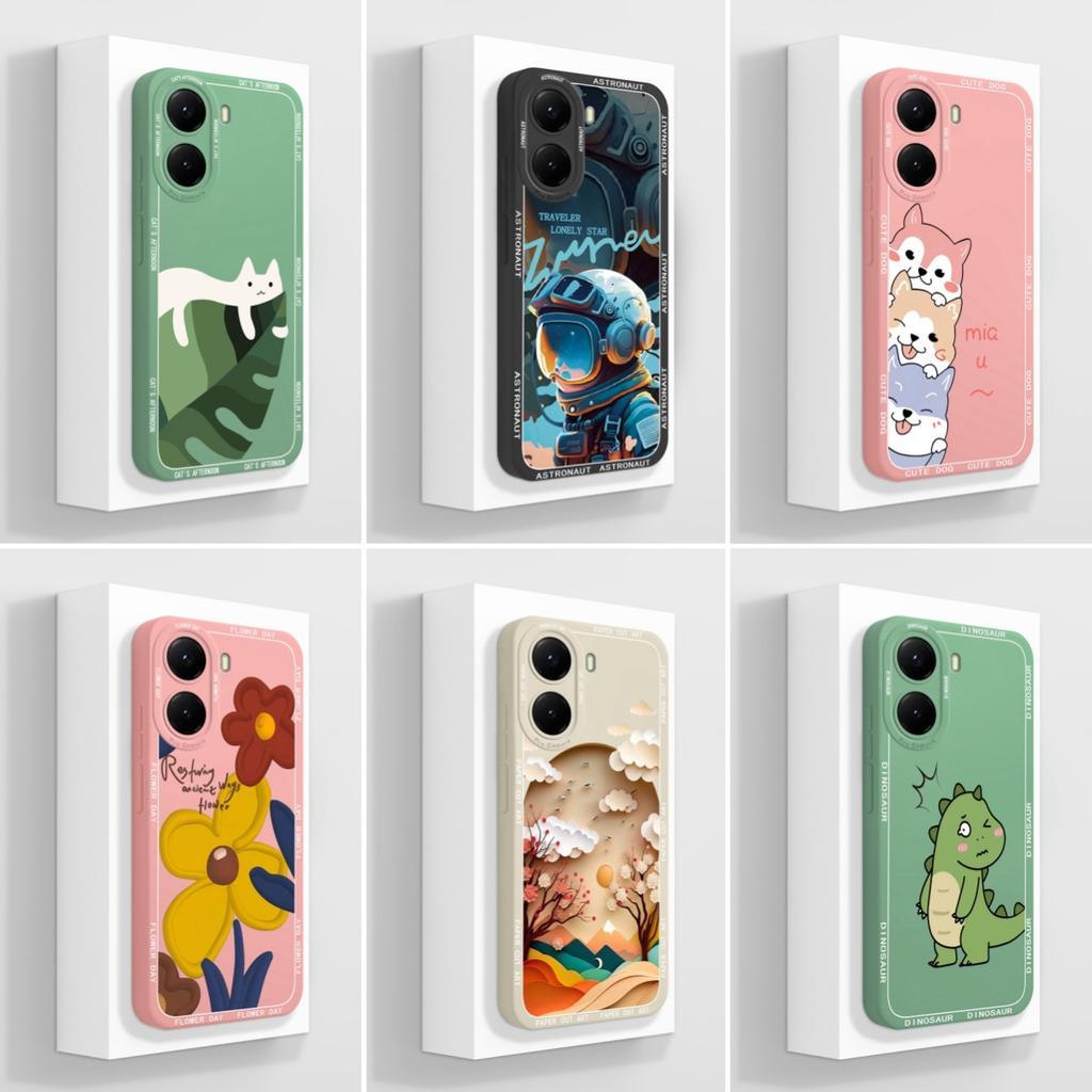 Для Xiaomi Poco X7 X2 X3 GT NFC X5 X6 M4 M5 M6Plus M7 Pro чехол для телефона милый котенок динозавр узор мягкий жидкий силиконовый противоскользящий чехол для Xiaomi Capa