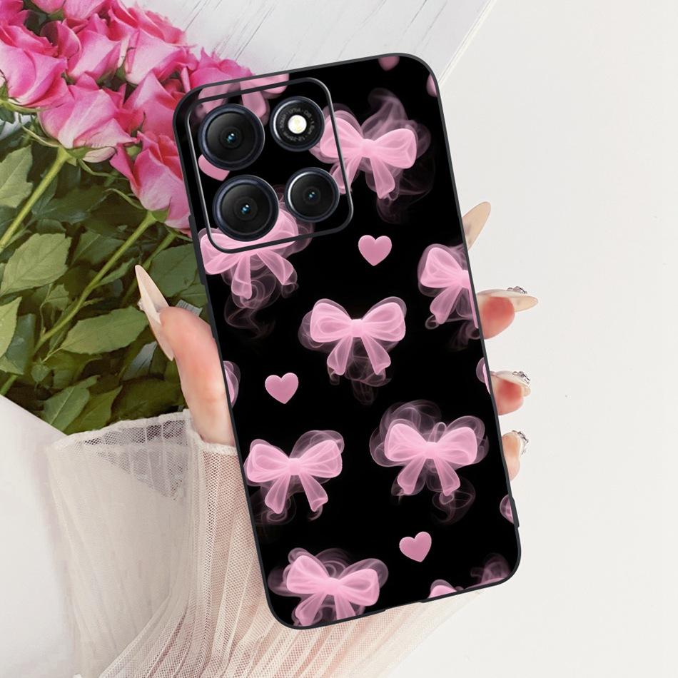 For Motorola Moto G86 Power Cute Flower Butterfly Cat Painted Case For Moto G86 G86Power Black Silicone Soft Phone Cases