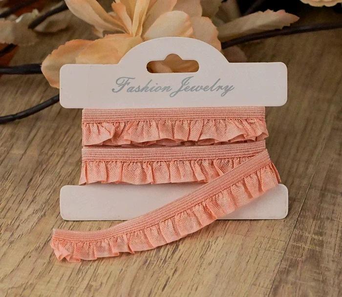 21 Color Stretchy Ealstic Ruffle Pleat Dance Shirt 1.5-2.5cm Wide Skirt Dress Edging Lace Trim Ribbon 10 Meters