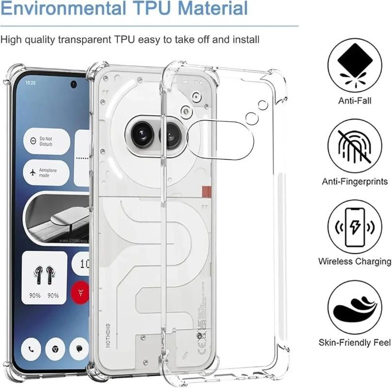 Transparent TPU Case For Nothing Phone 3A Lite 3A Pro 2A Cmf 1 2 Protective Cover Four Corners Shockproof Bumper Phone Shell