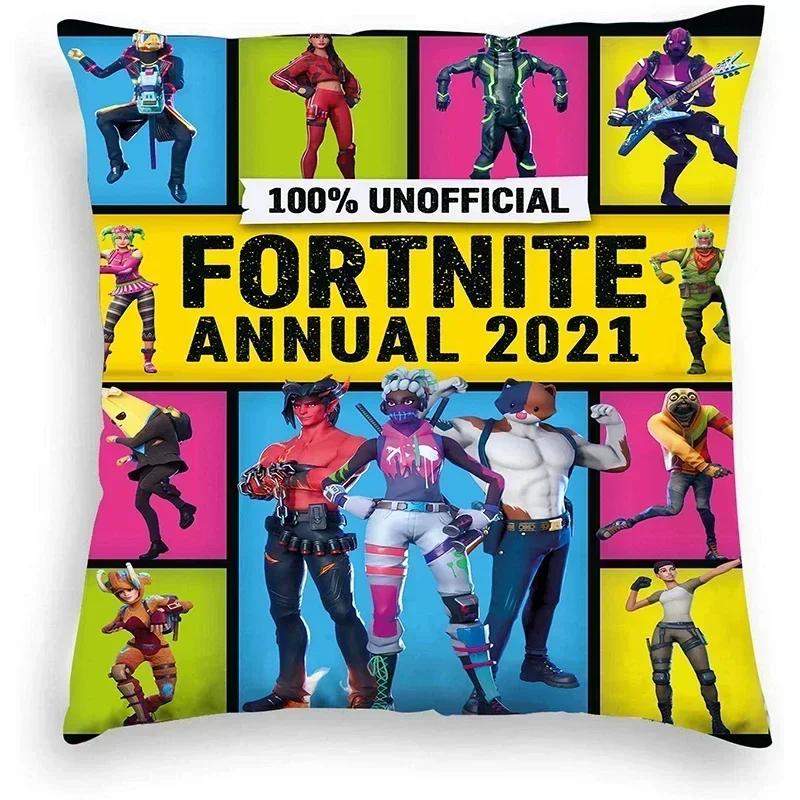 High Quality Fortnite Cushion Cover Plush Anime Pillowcase Plush Pillow Cases Home Decoration Pillow Cover for Sofa Bed Chair Living Room
