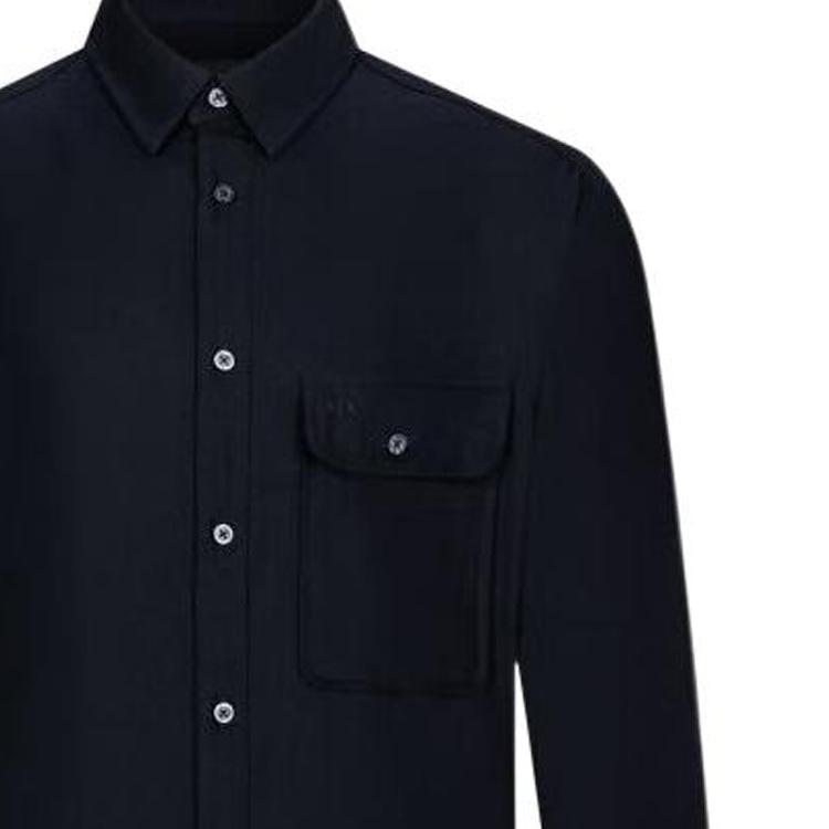 Armani Exchange Однотонная рубашка с длинным рукавом на пуговицах для мужчин, темно-синяя 6LZCL6-ZNWNZ-1583
