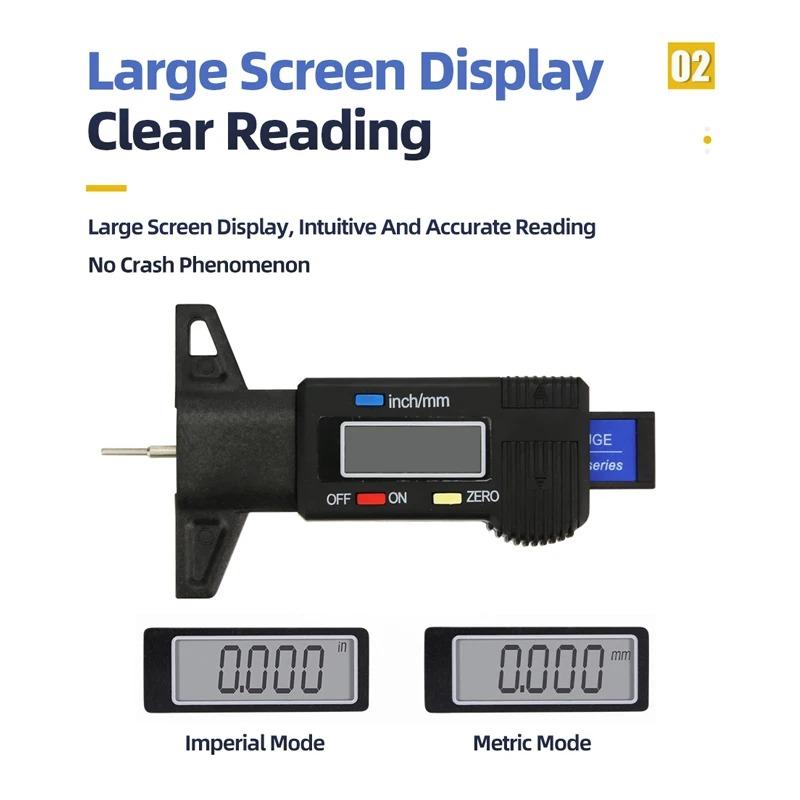 Цифровой измеритель глубины протектора для автомобильных шин, измеритель толщины, измерительные приборы для обнаружения износа автомобильных шин, измерительные инструменты, штангенциркуль