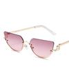 New Metal Half Cat Eye Sunglasses Women Decorative Eyewear Holiday Outdoor Trendy Fashionable Sun Glasses Uv400
