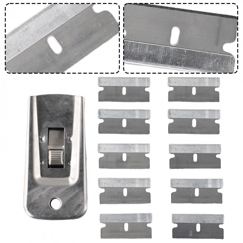 Ручной скребок со стальными лезвиями и 10 сменных лезвий для уборки дома