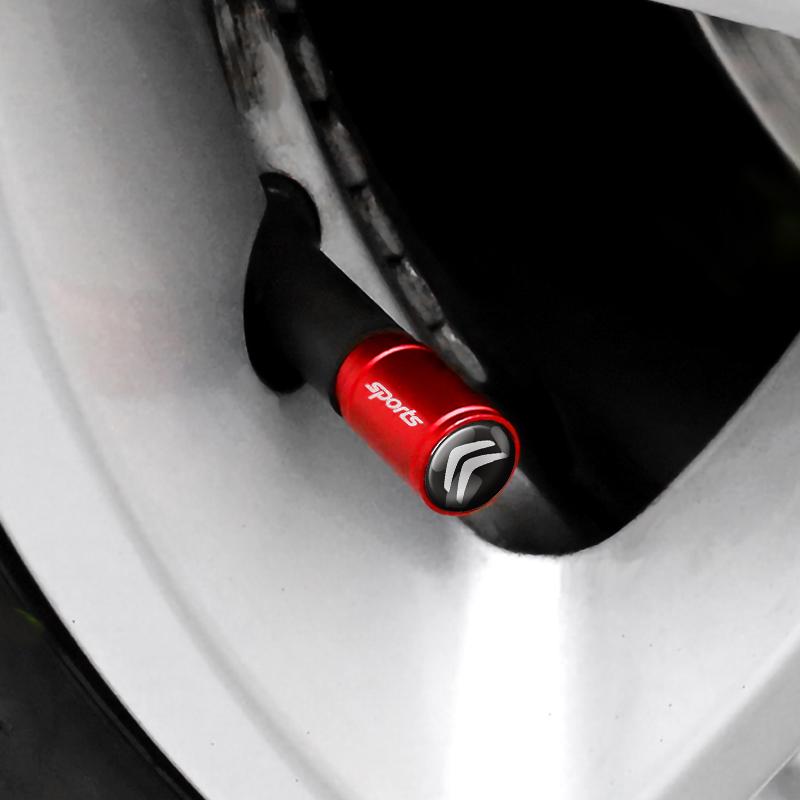 PEZN4 4pc Matte Textured Metal Valve Cover Car Tire Valve Cap Accessories For Citroen C1 C2 C3 Grand C4 Picasso C4L VTS C-ELYSEE DS