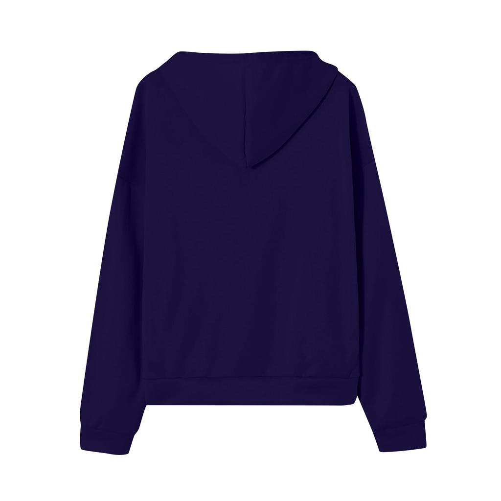 Женская мода Повседневные толстовки с капюшоном и длинным рукавом однотонные топы